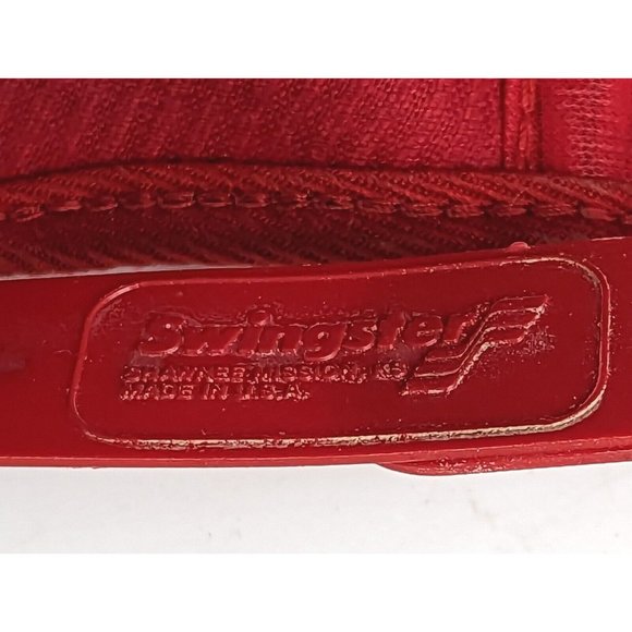 Vintage‎ Swingster Bridgestone Embroidered Corduroy Snapback Trucker Hat Red USA - Picture 5 of 6